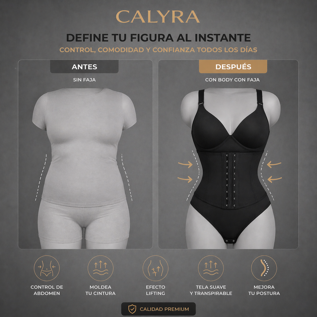 2 Bodys Modeladores + Calza Push Up CALYRA de Regalo