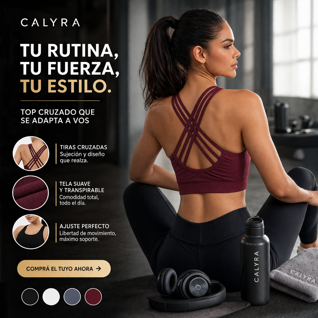 🔥 TOP CRUZADO CALYRA – SOPORTE, ESTILO Y CONFIANZA EN CADA MOVIMIENTO