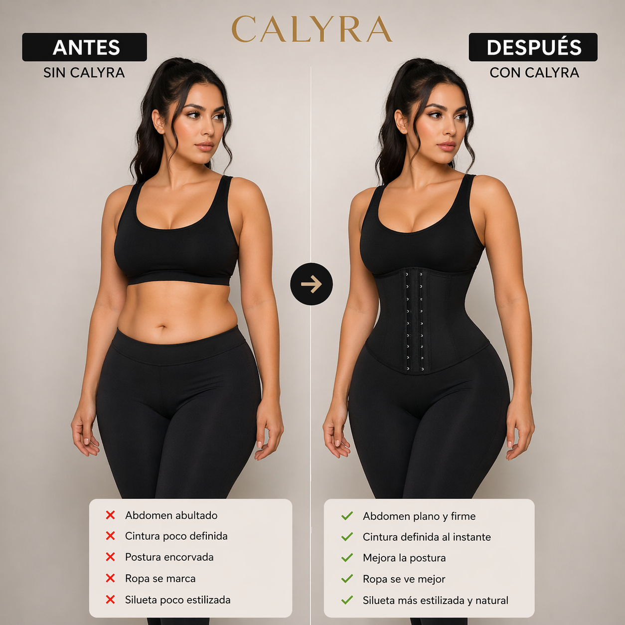 2 Bodys Modeladores + Calza Push Up CALYRA de Regalo